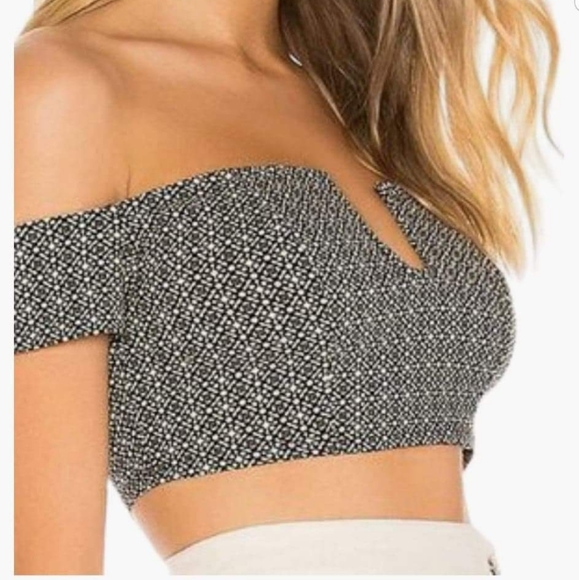 Free People Black & Green Brami Crop Top Medium - Picture 7 of 7